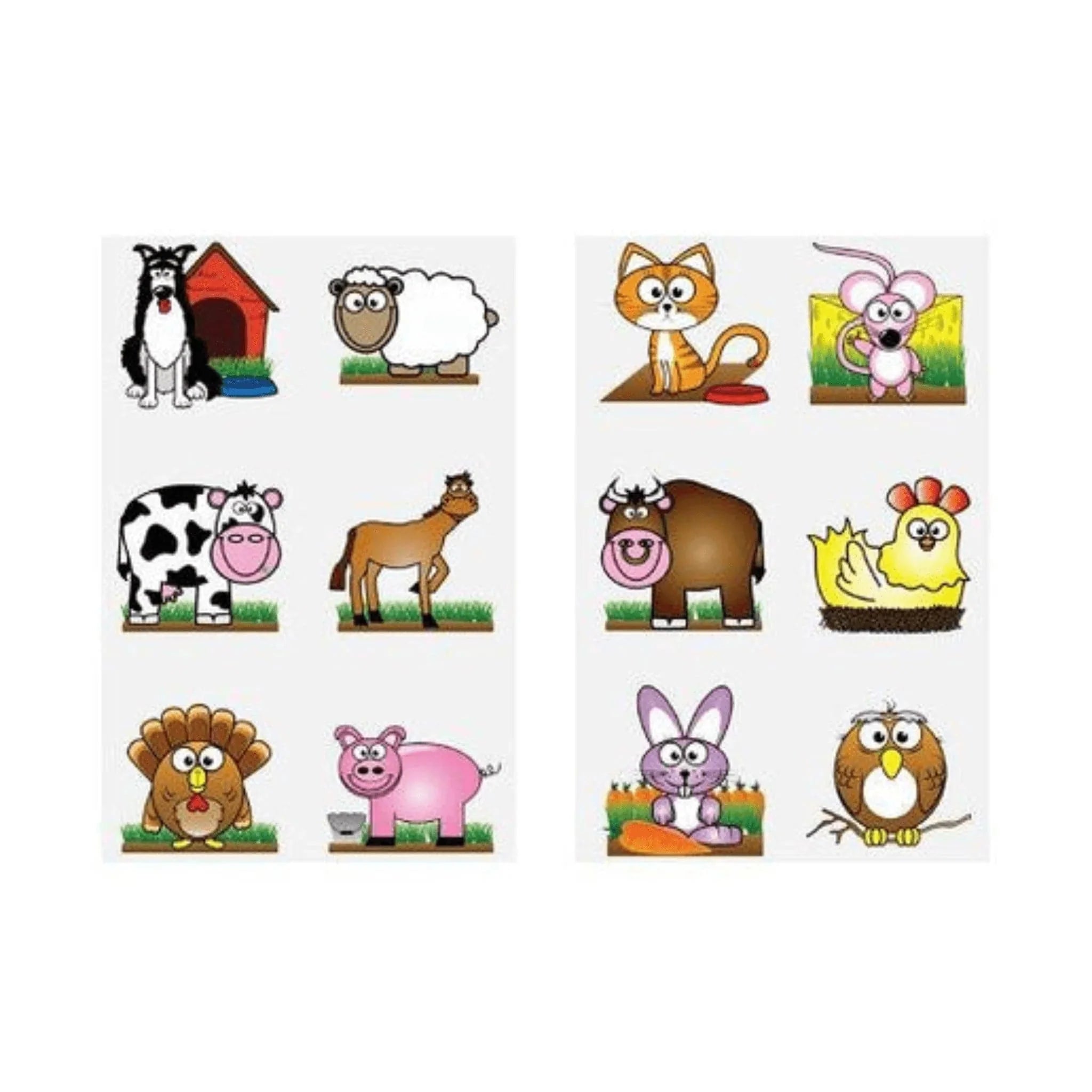 Mini Farm Temporary Tattoo Sheets - Kids Party Craft