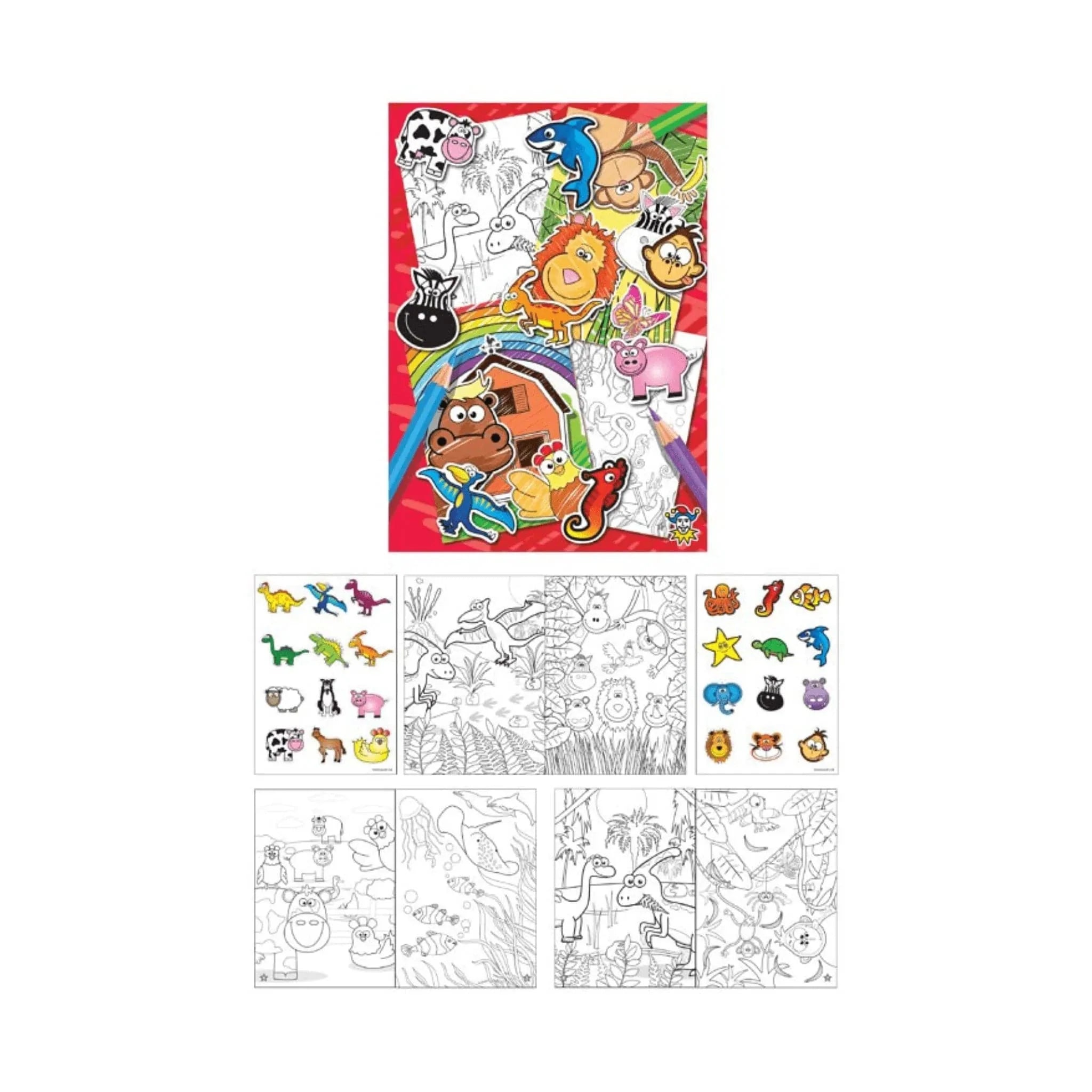 Mini Fun Sticker and Colouring Books - Kids Party Craft