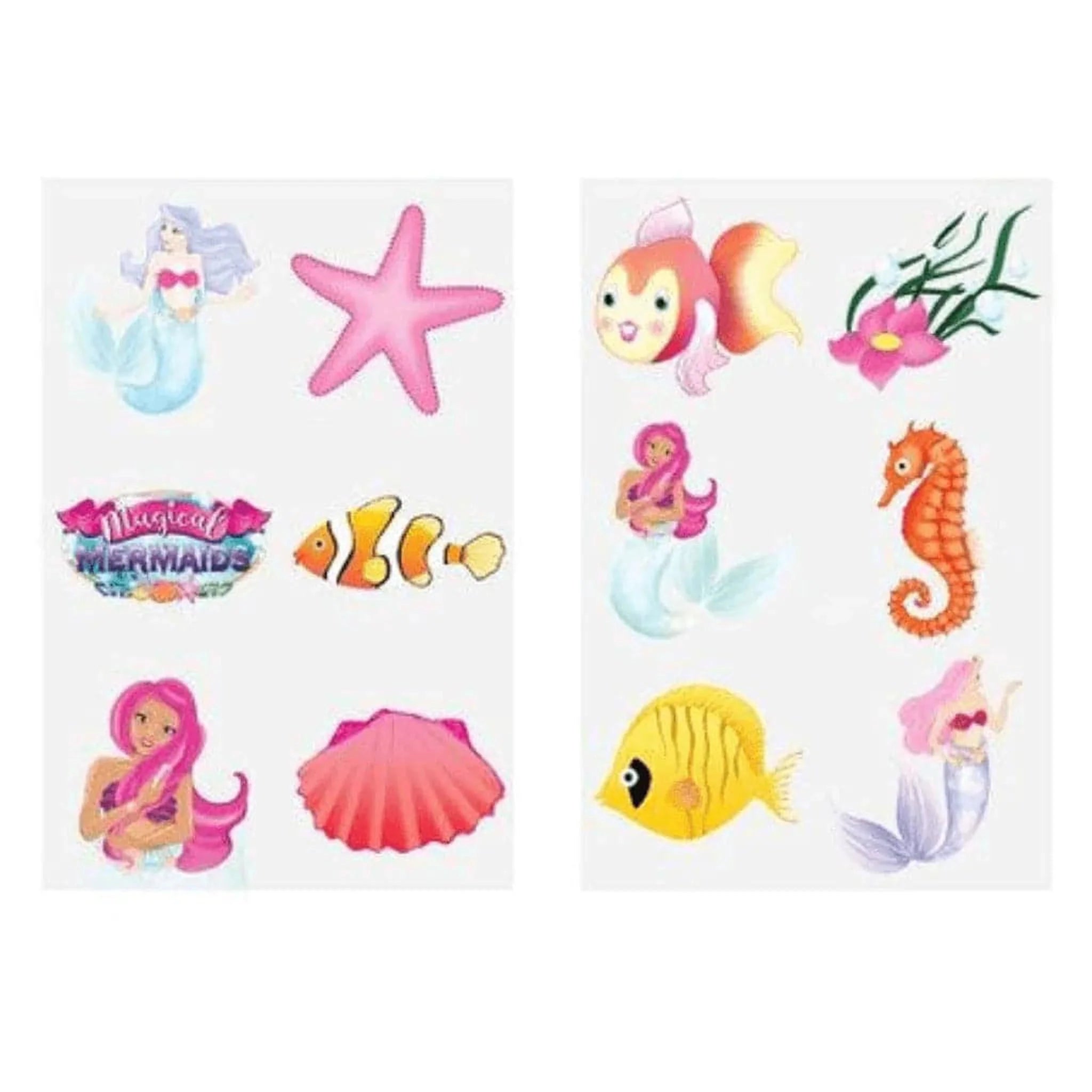 Mini Mermaid Temporary Tattoo Sheet - Kids Party Craft