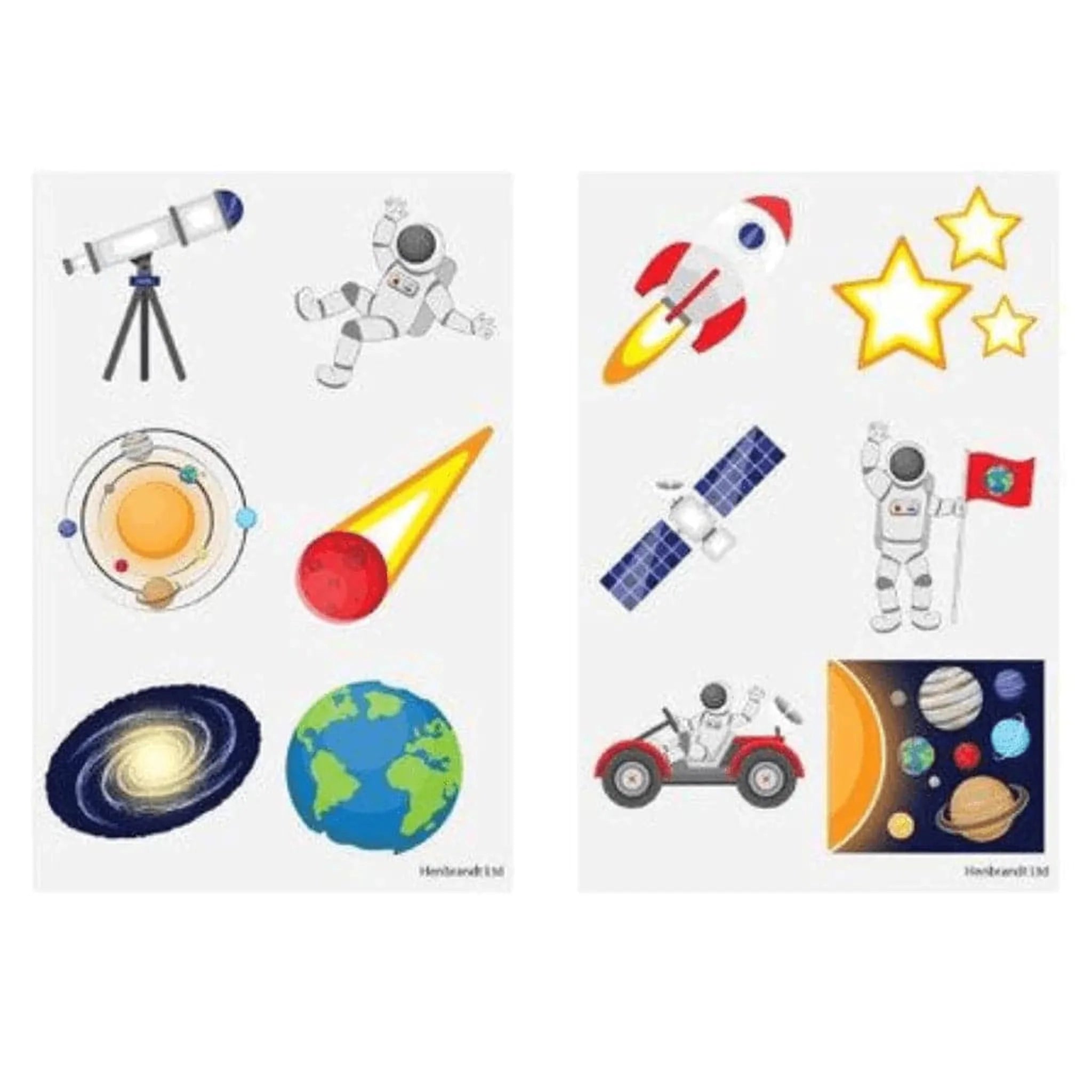 Mini Space Temporary Tattoo Sheet - Kids Party Craft