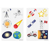 Mini Space Temporary Tattoo Sheet - Kids Party Craft