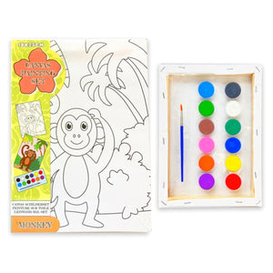 Monkey Deluxe Painting Canvas Set - Kids Party Craft