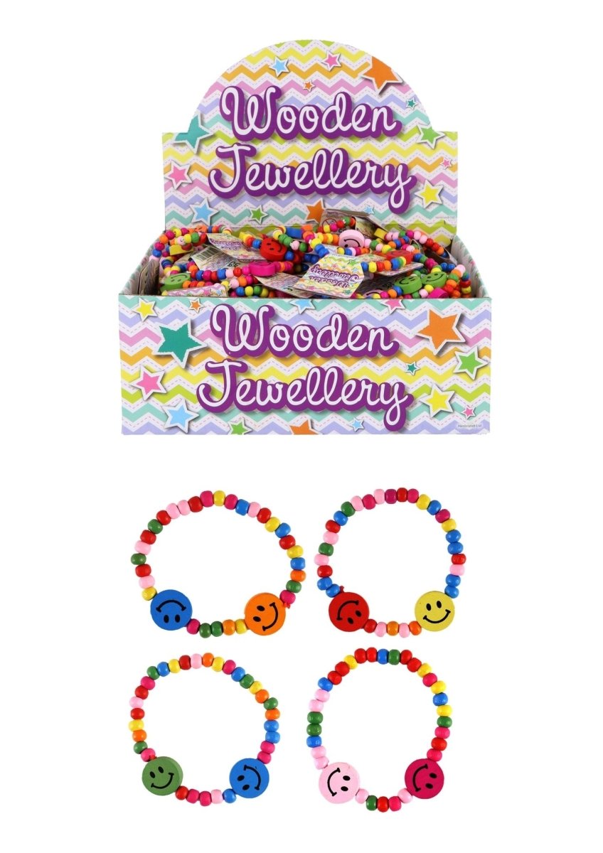 Multicoloured Wooden Bead Bracelet - Kids Party Craft