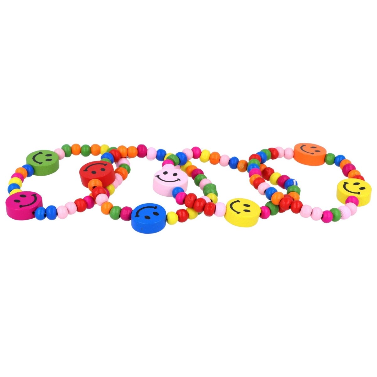 Multicoloured Wooden Bead Bracelet - Kids Party Craft