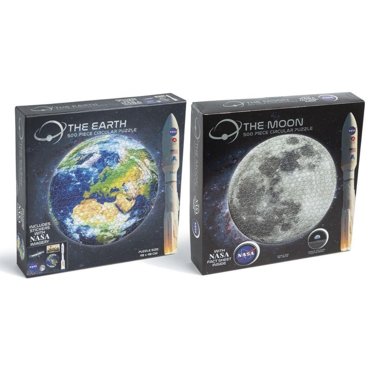 Nasa 500 Piece Circular Puzzle Earth Or Moon - Kids Party Craft