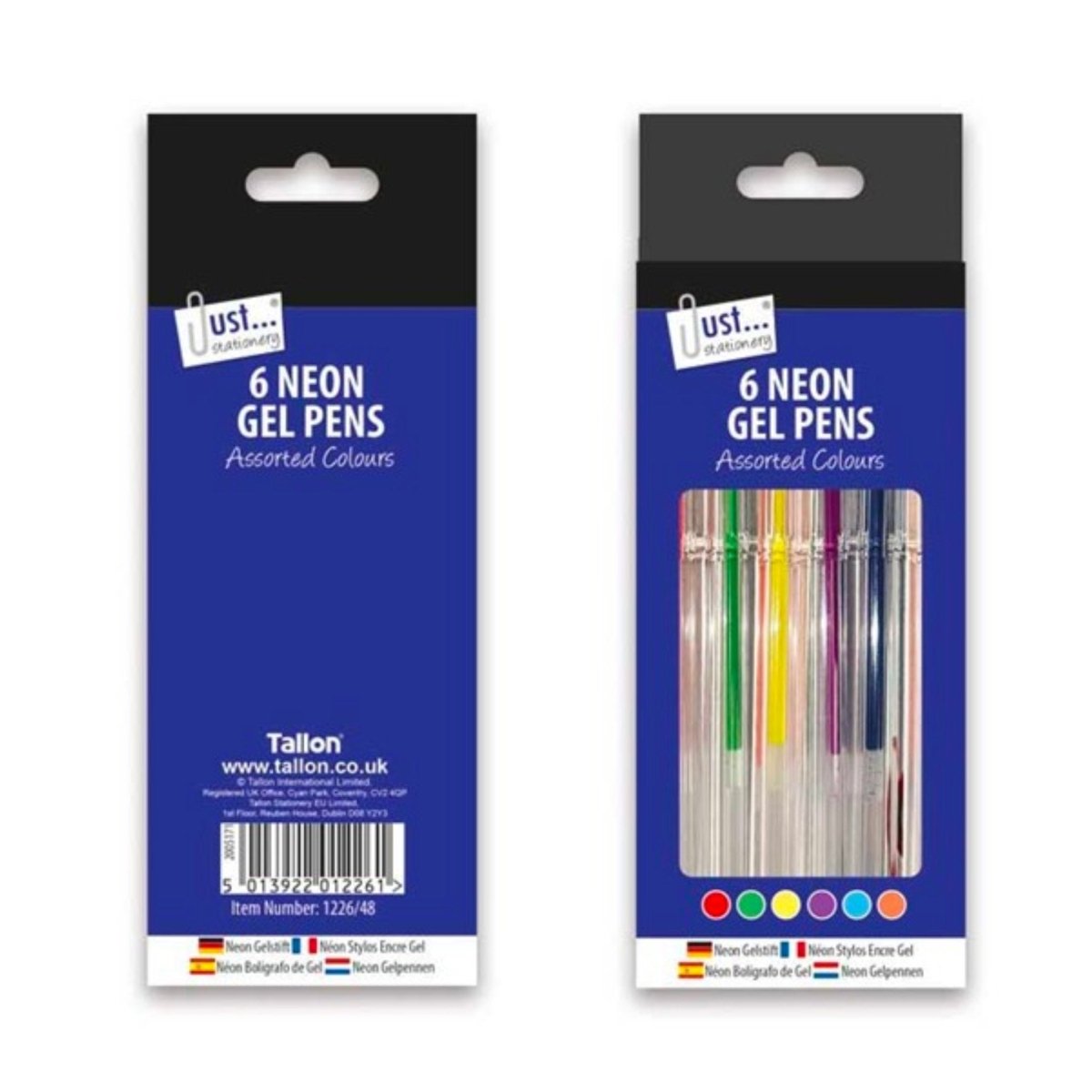 Neon Gel Pens Set (6 Assorted) - Kids Party Craft