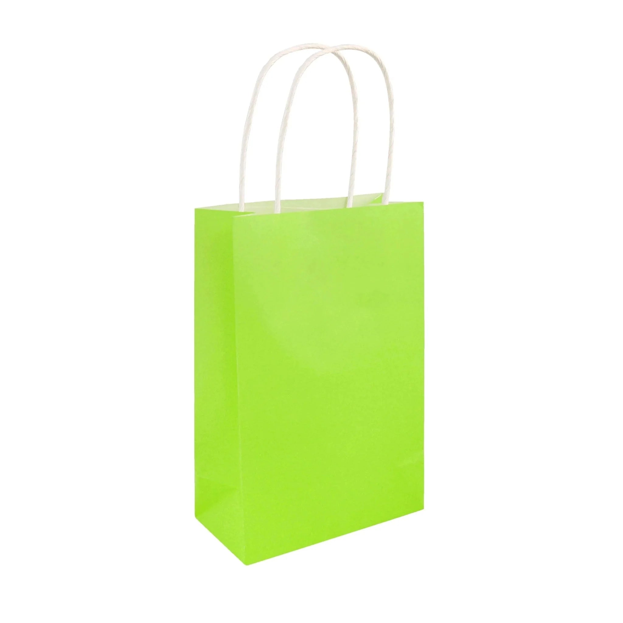 Neon Green Paper Party Bags - Kids Party Craft