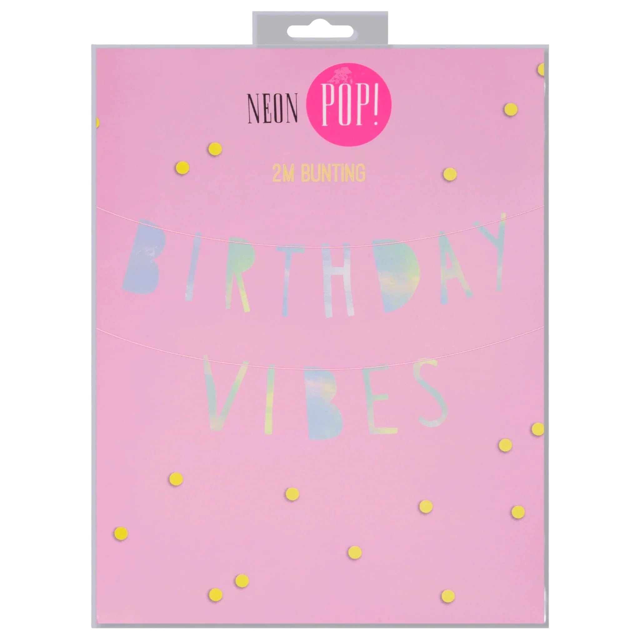 Neon Pop Bunting - 'Birthday Vibes' - Kids Party Craft