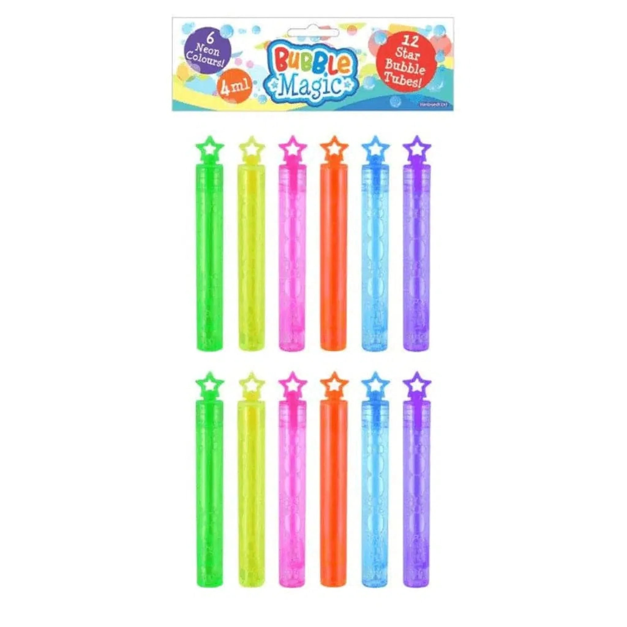Neon Star Party Bubble Tubes (12pcs) - Kids Party Craft