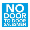 No Door To Door Salesman Information Sign 8cm x 8cm - Kids Party Craft