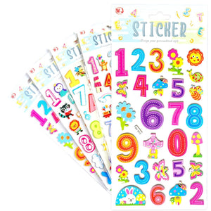 Number Puffy Sticker Packs - Kids Party Craft