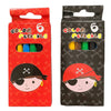 Pack Of 6 Pirate Coloured Pencils - Kids Party Craft