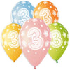 Pastel Number 3 Balloon With Stars - Kids Party Craft