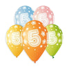 Pastel Number 5 Birthday Balloons - 10 pack - Kids Party Craft