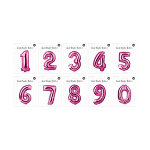 Pink Foil Number Balloons 65cm - Kids Party Craft