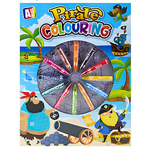 Pirate Colouring Book With 12 Wax Crayons - Kids Party Craft