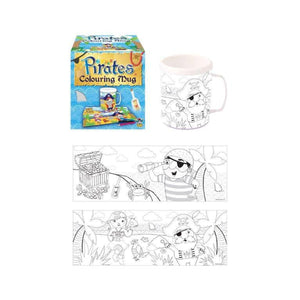 Pirate Colouring Mug with 2 Assorted Designs - Kids Party Craft