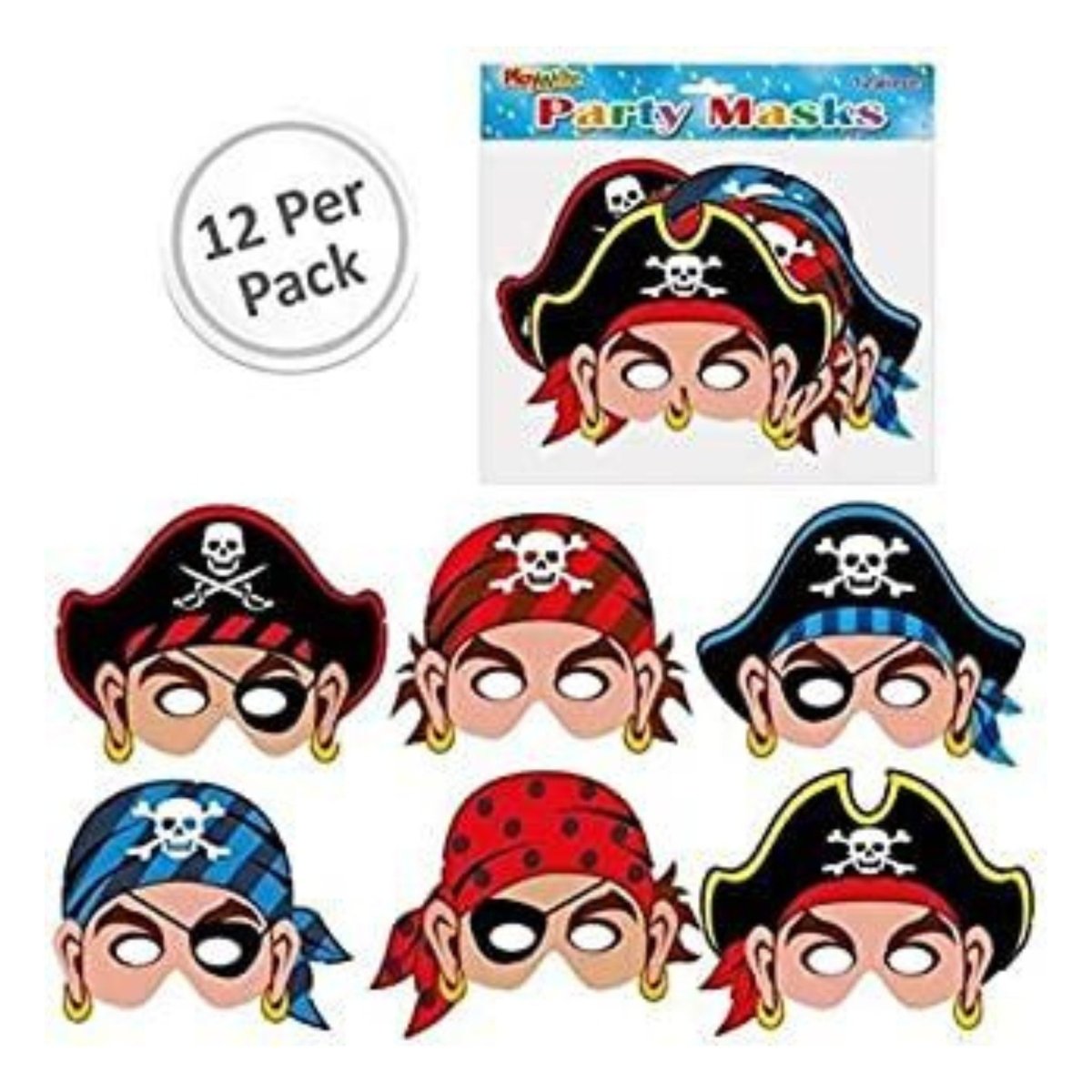 Pirate Masks 12 Pack - Kids Party Craft