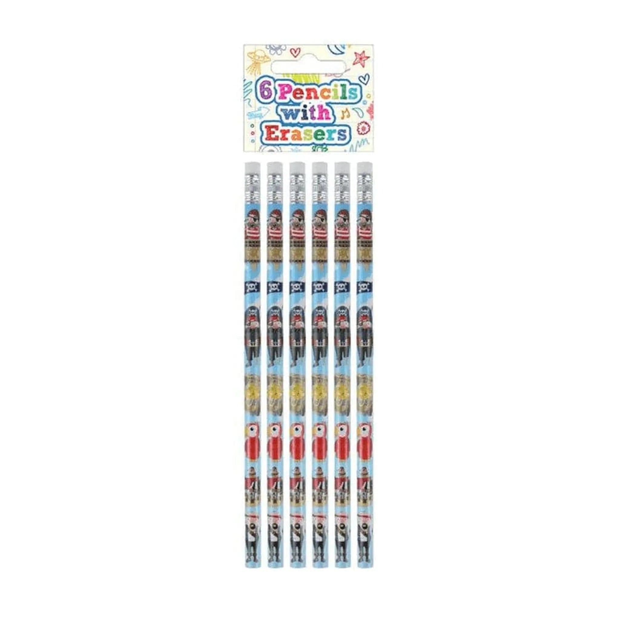 Pirate Pencils with Erasers (6 pieces) - Kids Party Craft