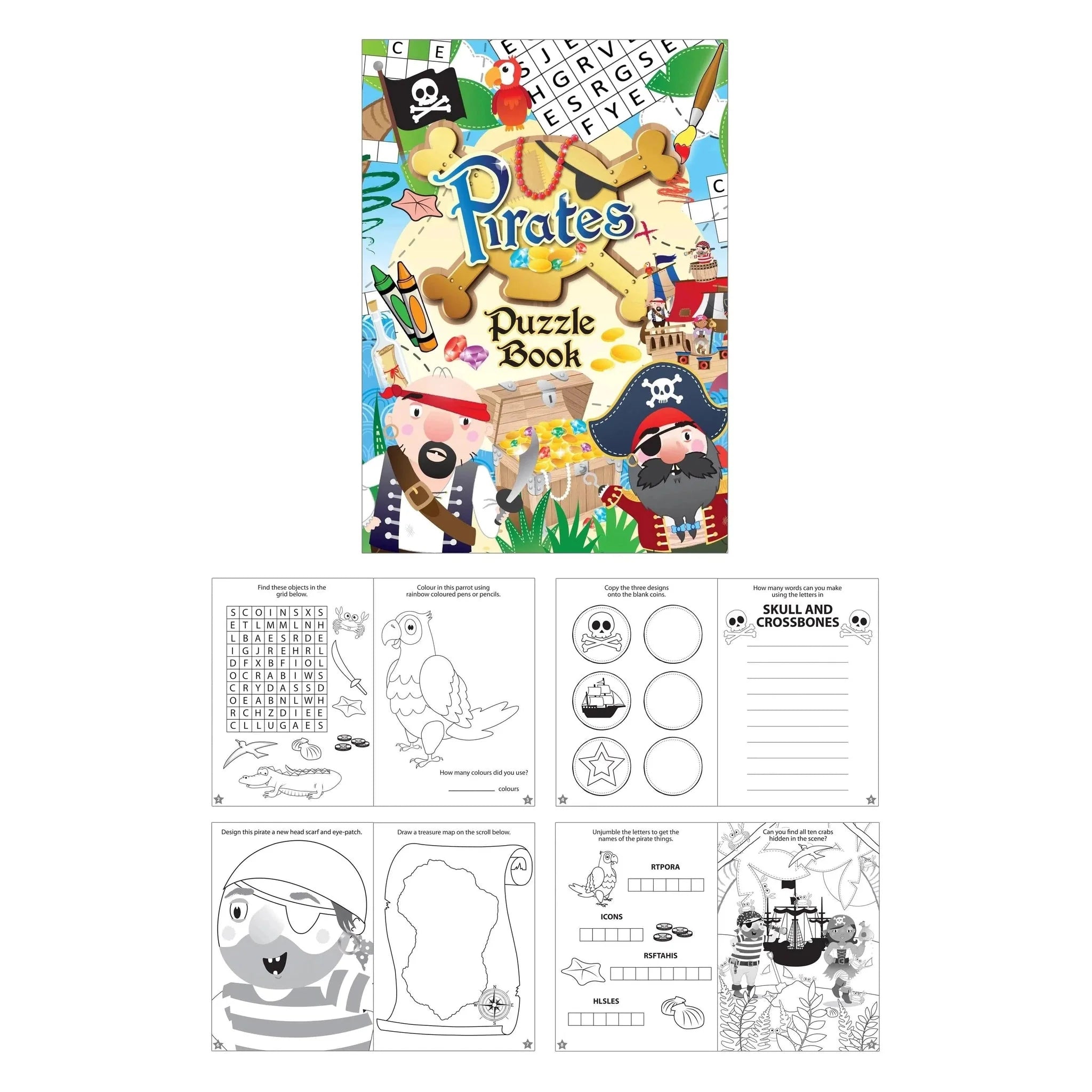 Pirate Themed Fun Puzzle Book - Kids Party Craft