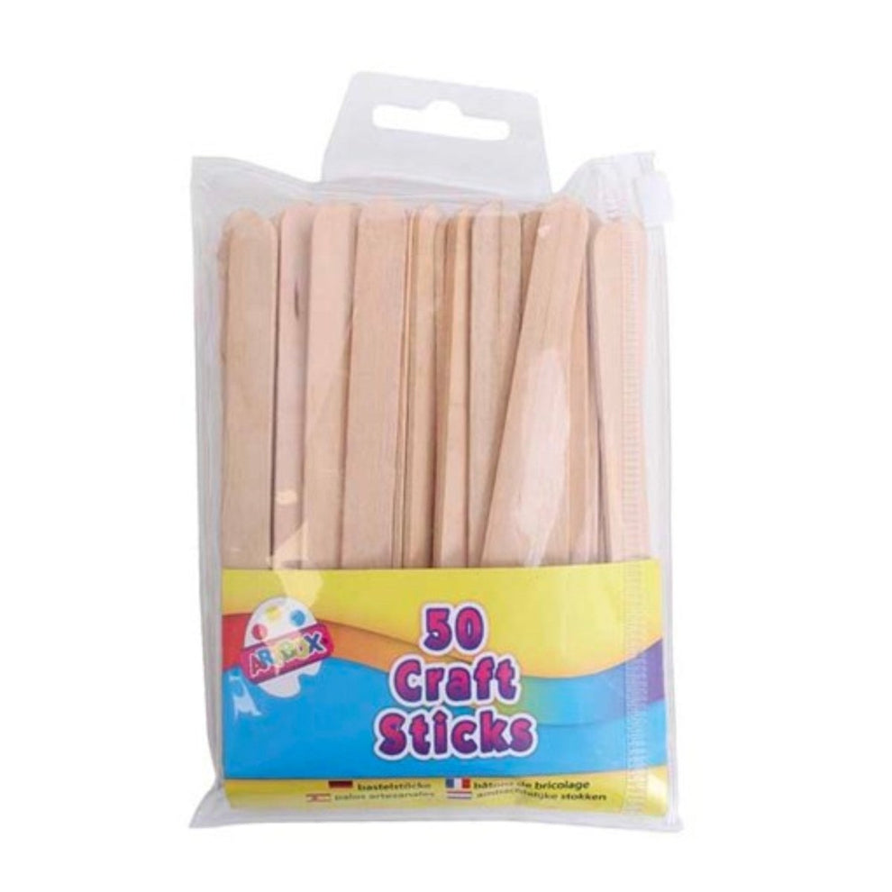 Plain Craft Sticks (50 Pieces) - Kids Party Craft | Kids Party Craft