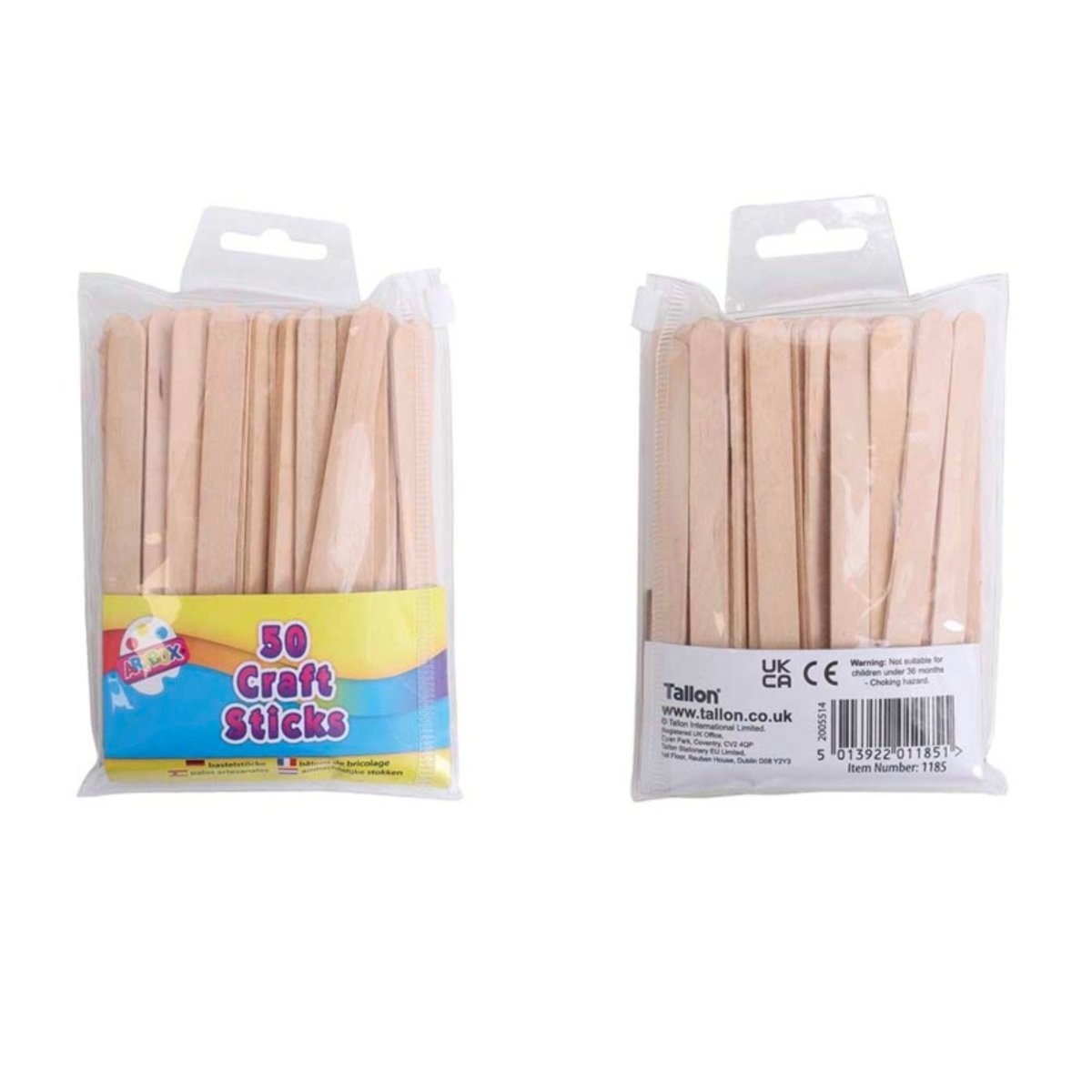 Plain Craft Sticks (50 Pieces) - Kids Party Craft