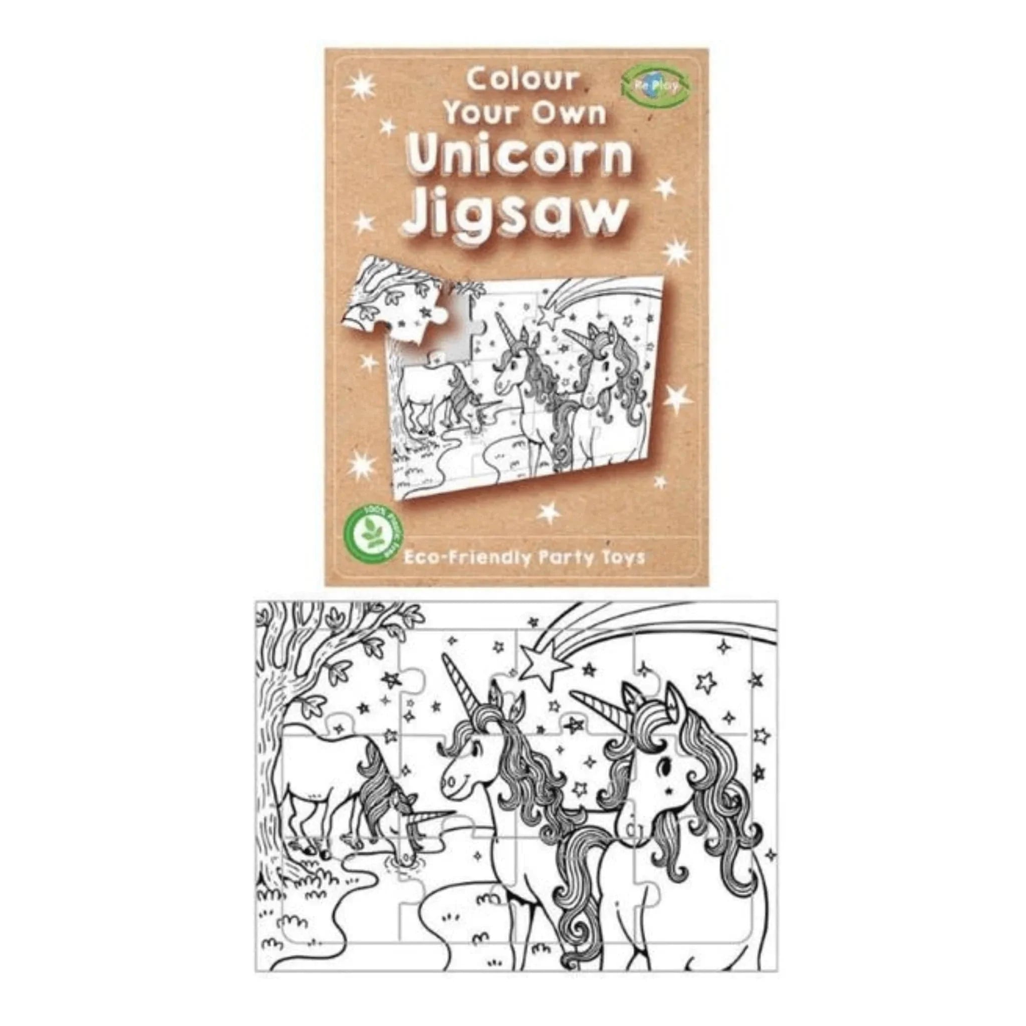 Play Cardboard Unicorn Jigsaws 14x10cm - Kids Party Craft