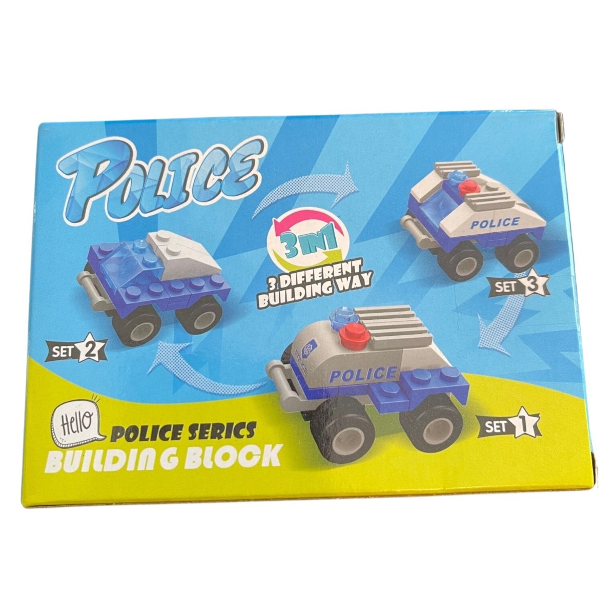 Police 3-in-1 Building Block Kit - Kids Party Craft