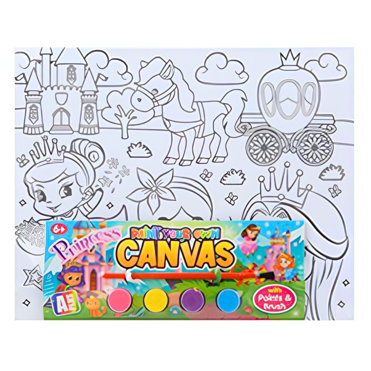 Princess Paint Your Own Canvas Board - Kids Party Craft