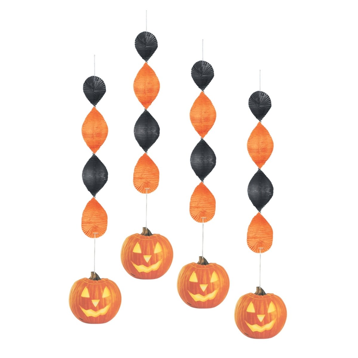 Pumpkin Glow Hanging Decoration 18" 4pc - Kids Party Craft