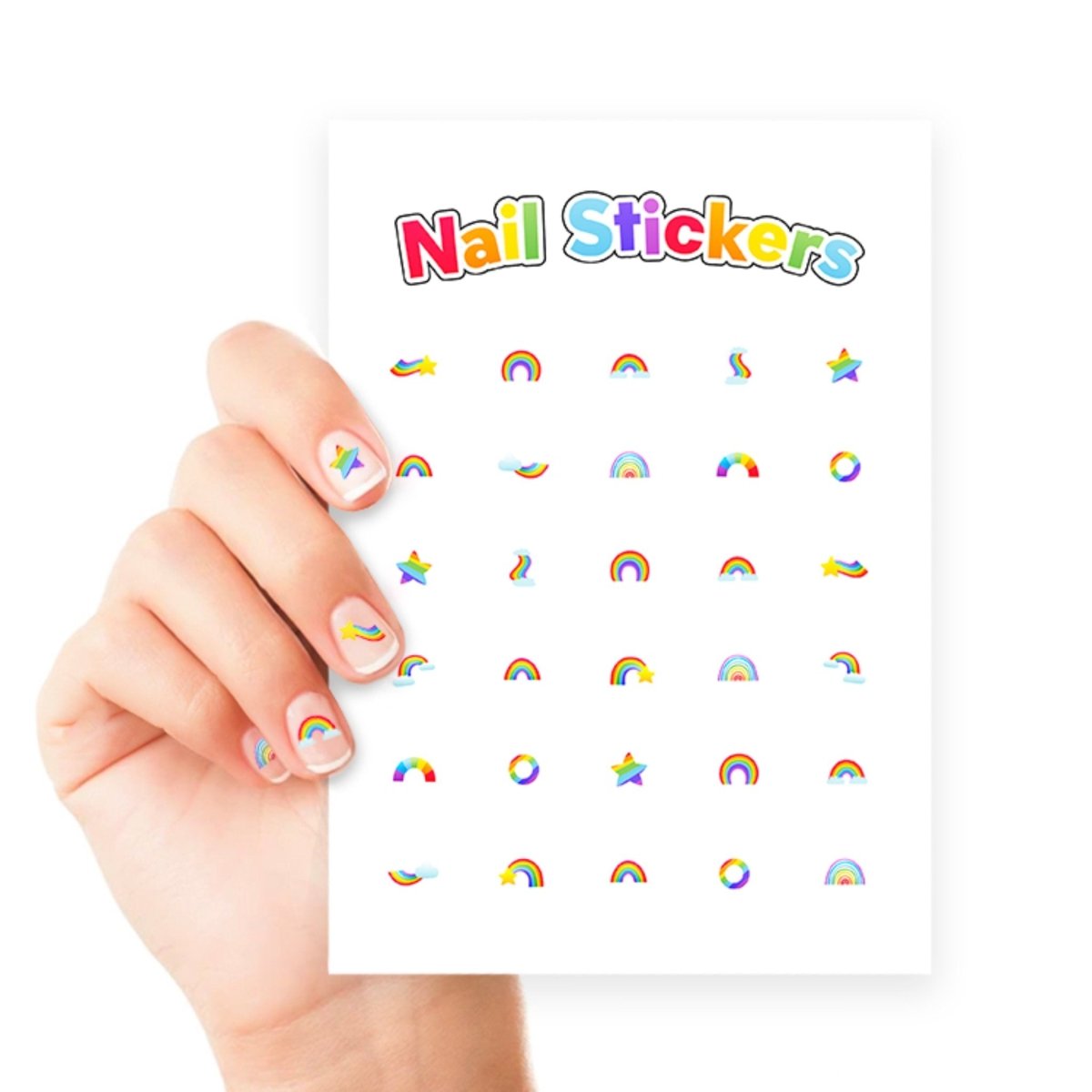 Rainbow Nail Art Sticker Sheet - Kids Party Craft