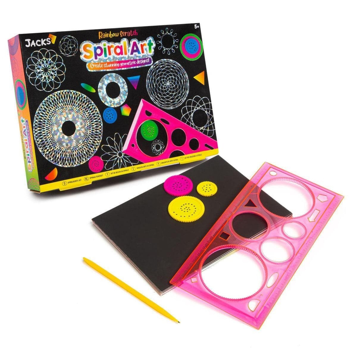 Rainbow Scratch Spiral Art Set - Kids Party Craft