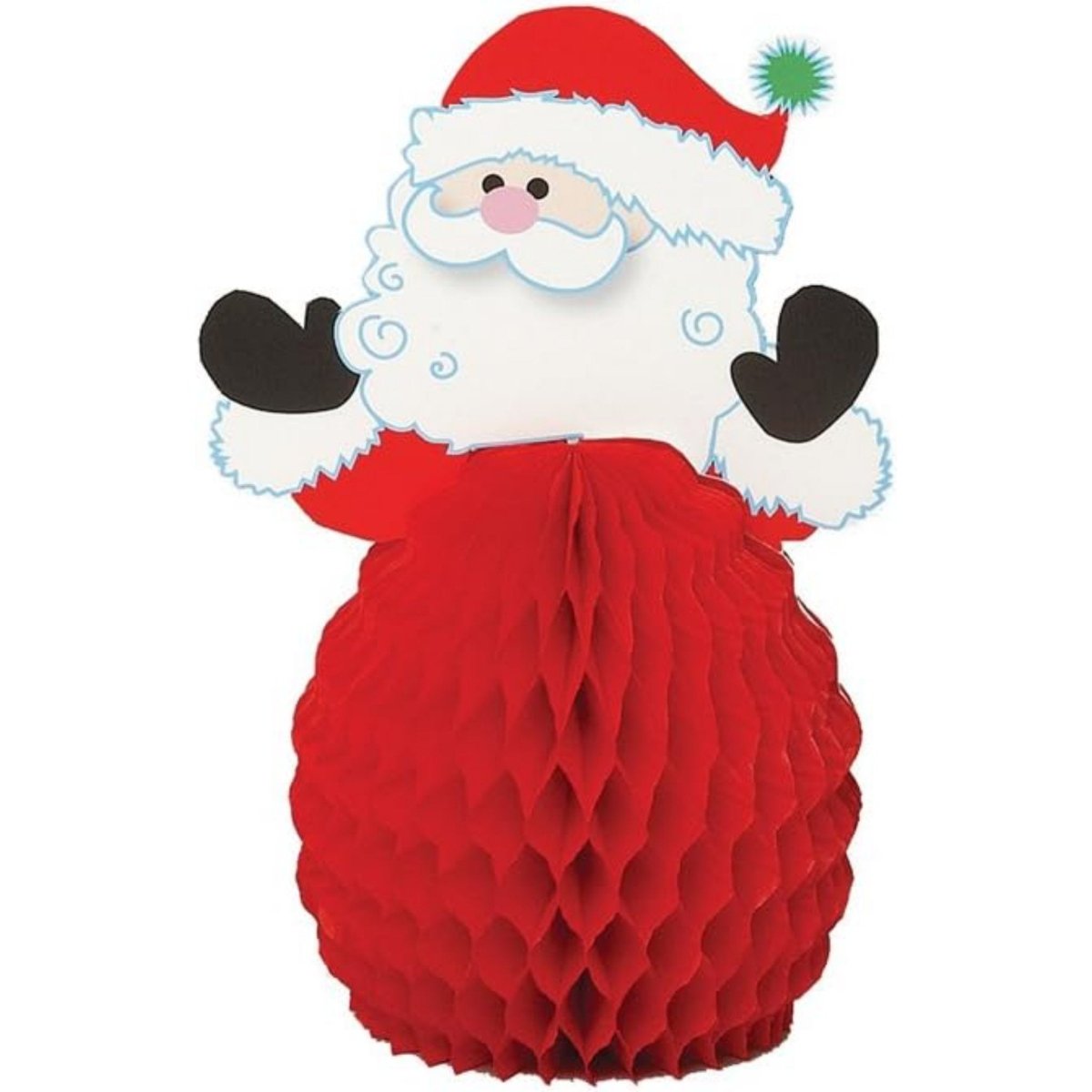 Santa Honeycomb Decorations 4pc - Kids Party Craft