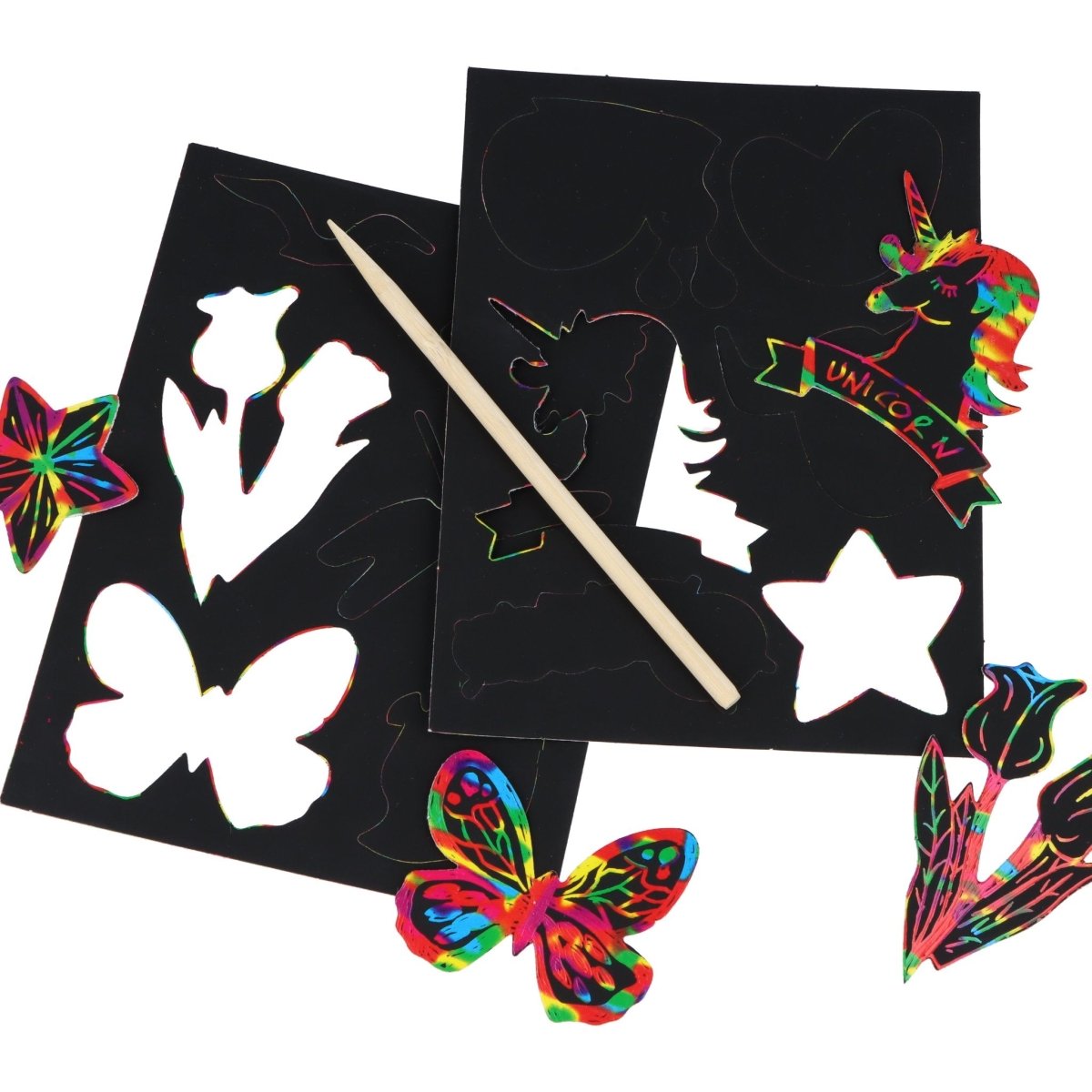 Scratch Art Magic Colour Sticker Set - Kids Party Craft