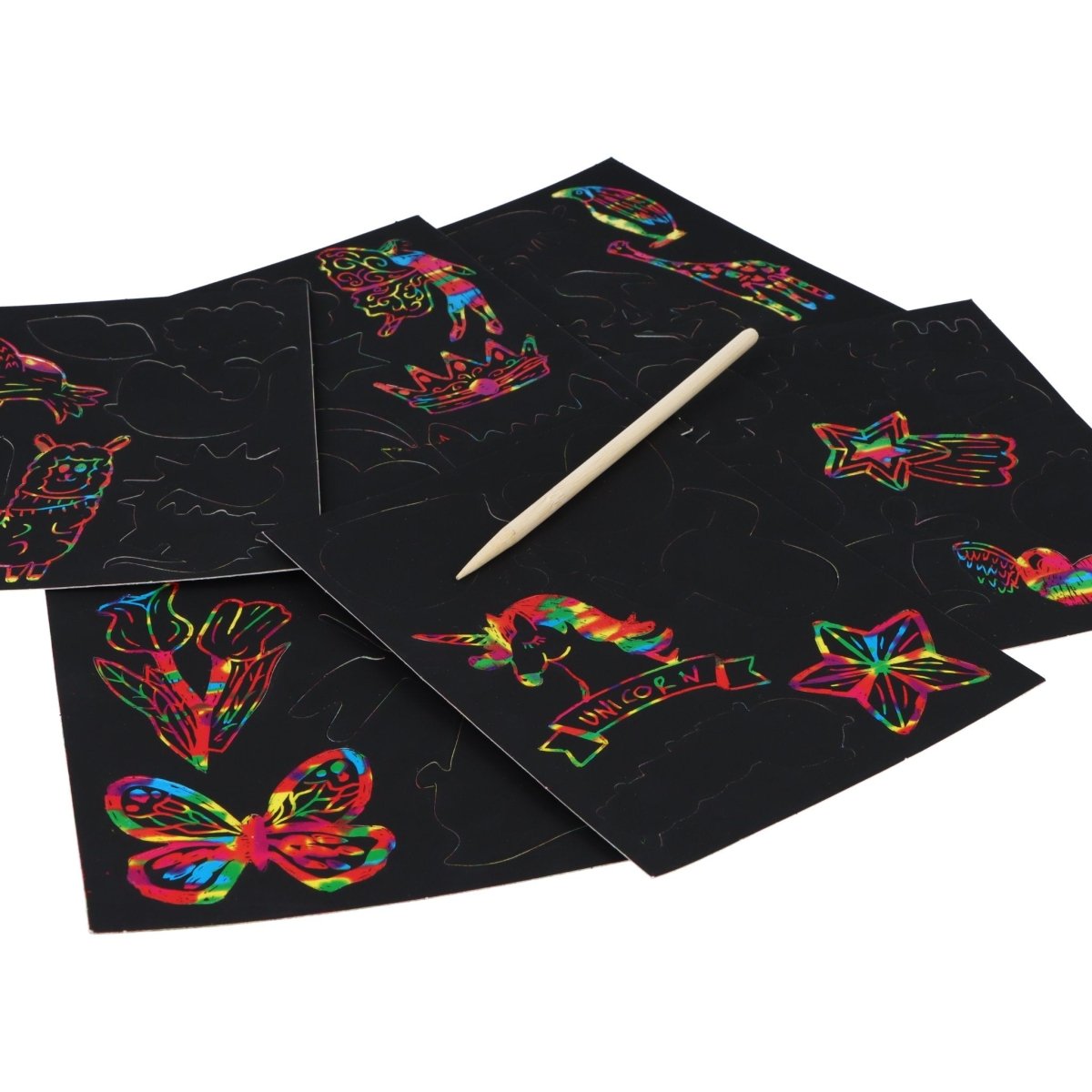 Scratch Art Magic Colour Sticker Set - Kids Party Craft