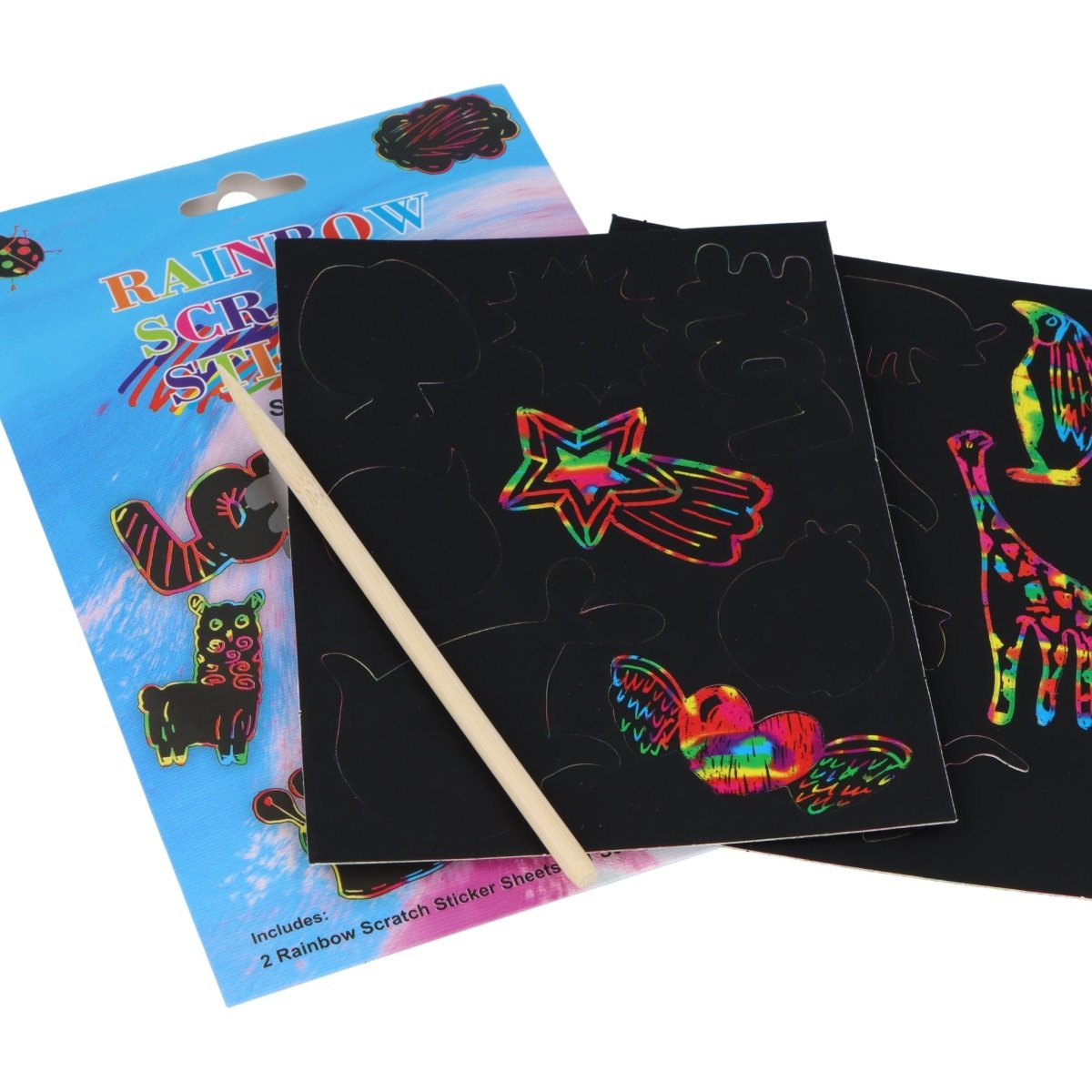 Scratch Art Magic Colour Sticker Set - Kids Party Craft
