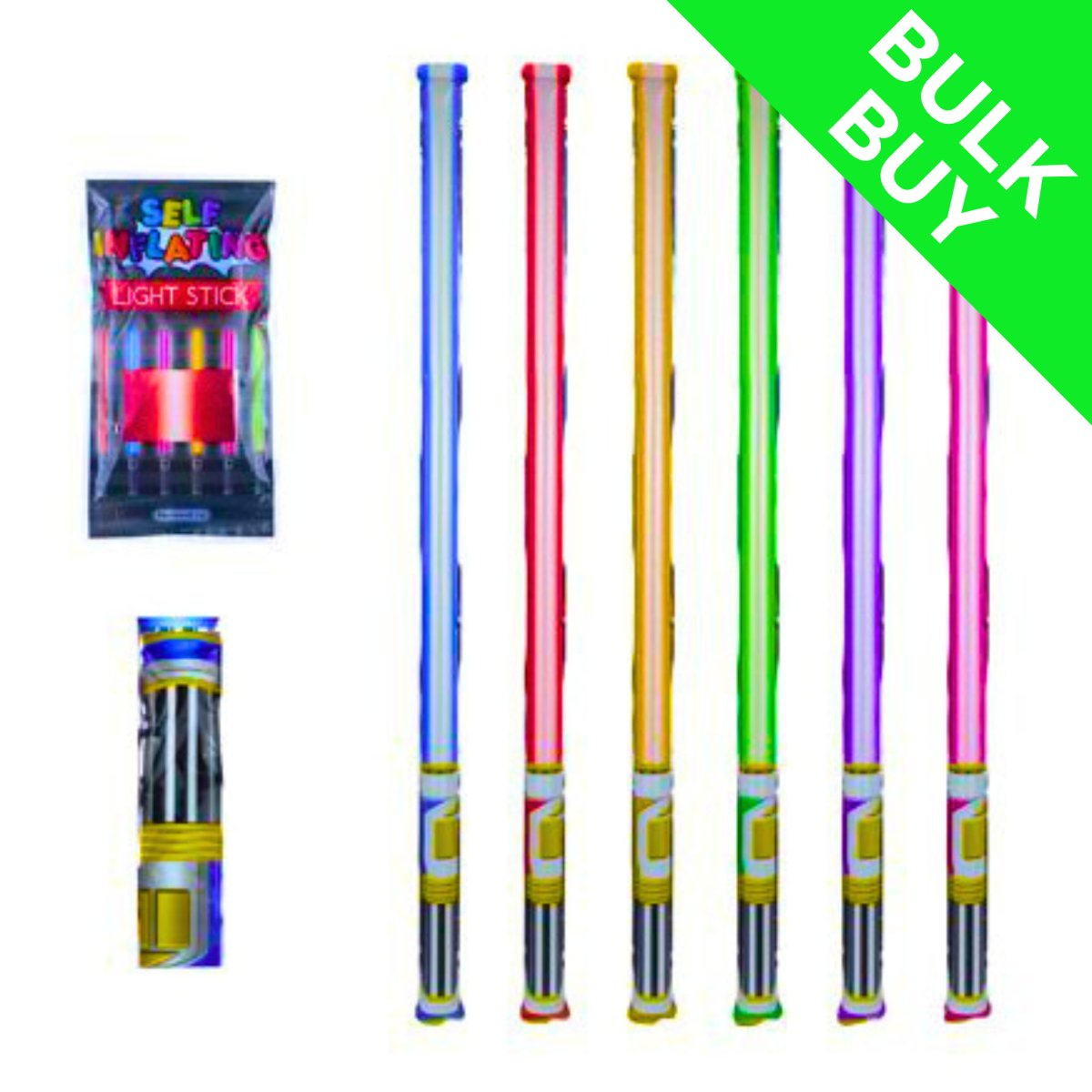 Self Inflating Light Sticks Bulk Buy (Choose Quantity) - Kids Party Craft