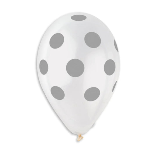 Silver Dots Printed Balloon - Kids Party Craft