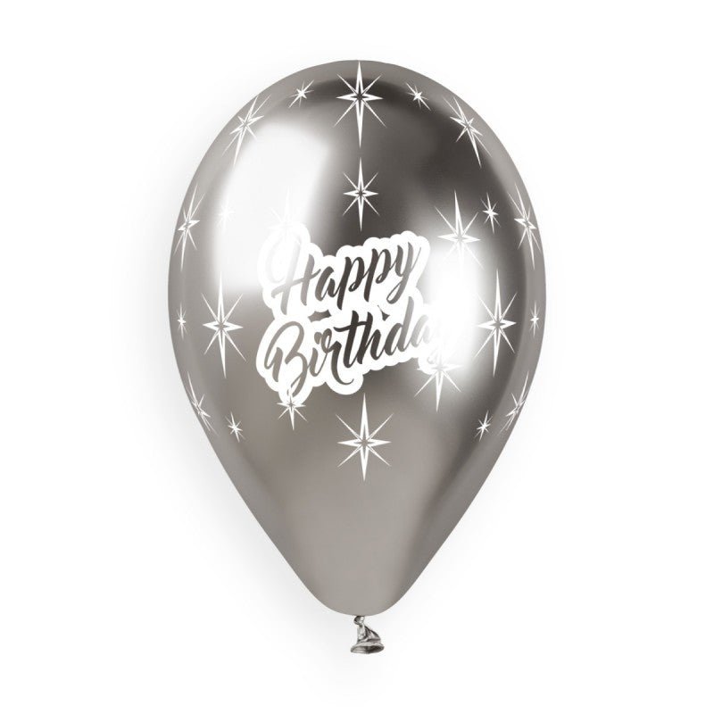 Silver Happy Birthday Balloon - Kids Party Craft