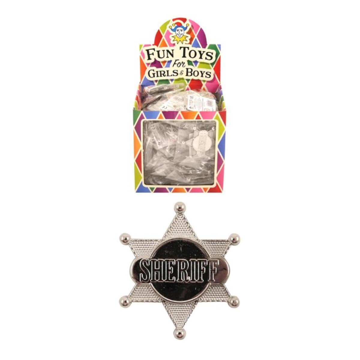 Silver Sheriff Badge (6.4cm x 5.5cm) - Kids Party Craft