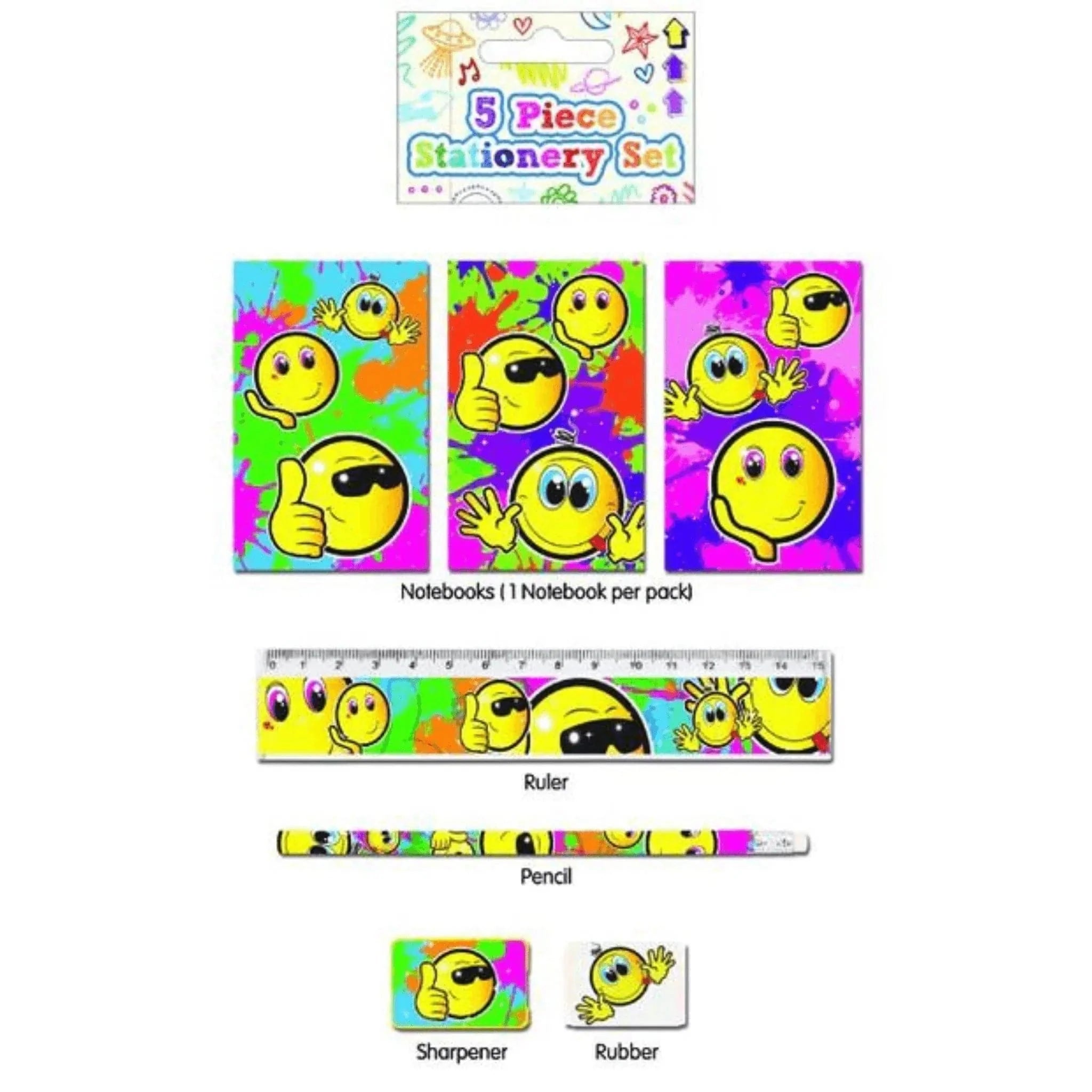 Smile Stationary Sets 5pc - Kids Party Craft