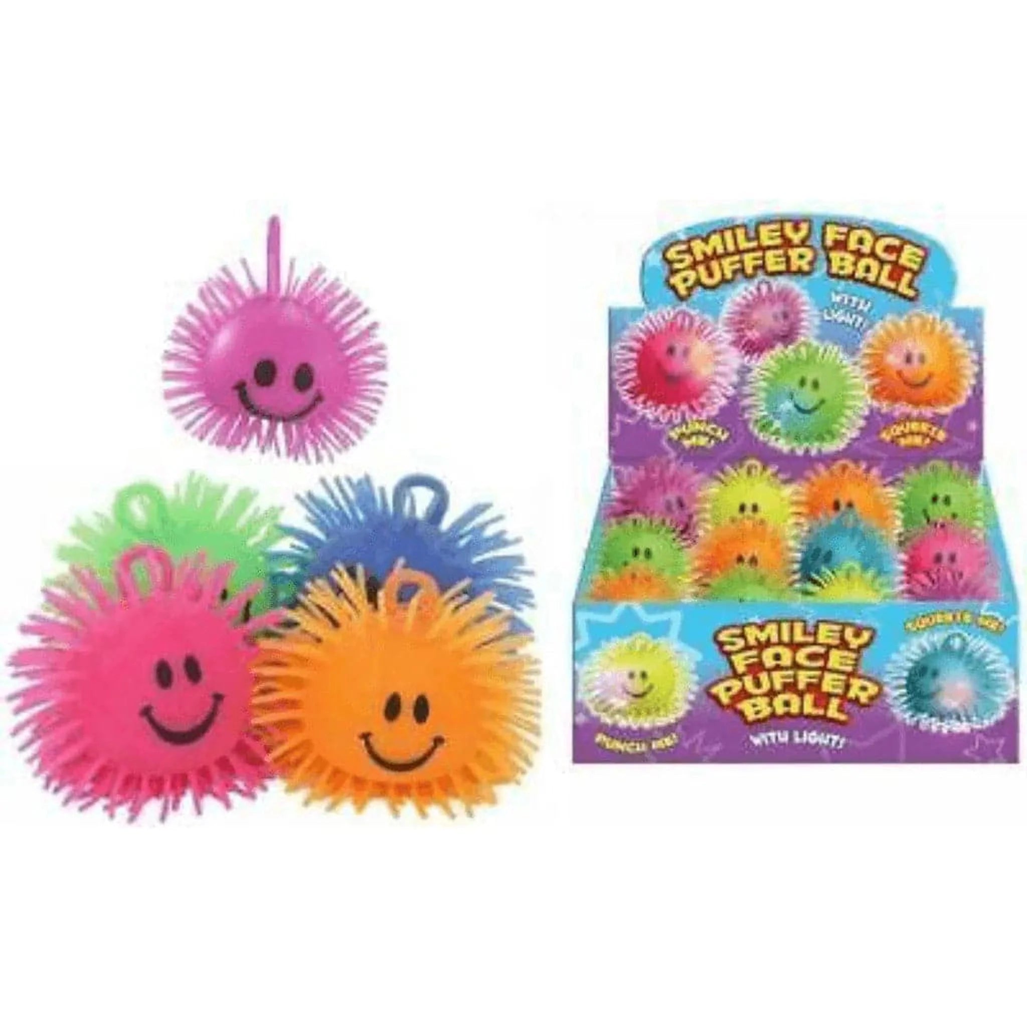 Smiley Face Puffer Ball With Light - Kids Party Craft