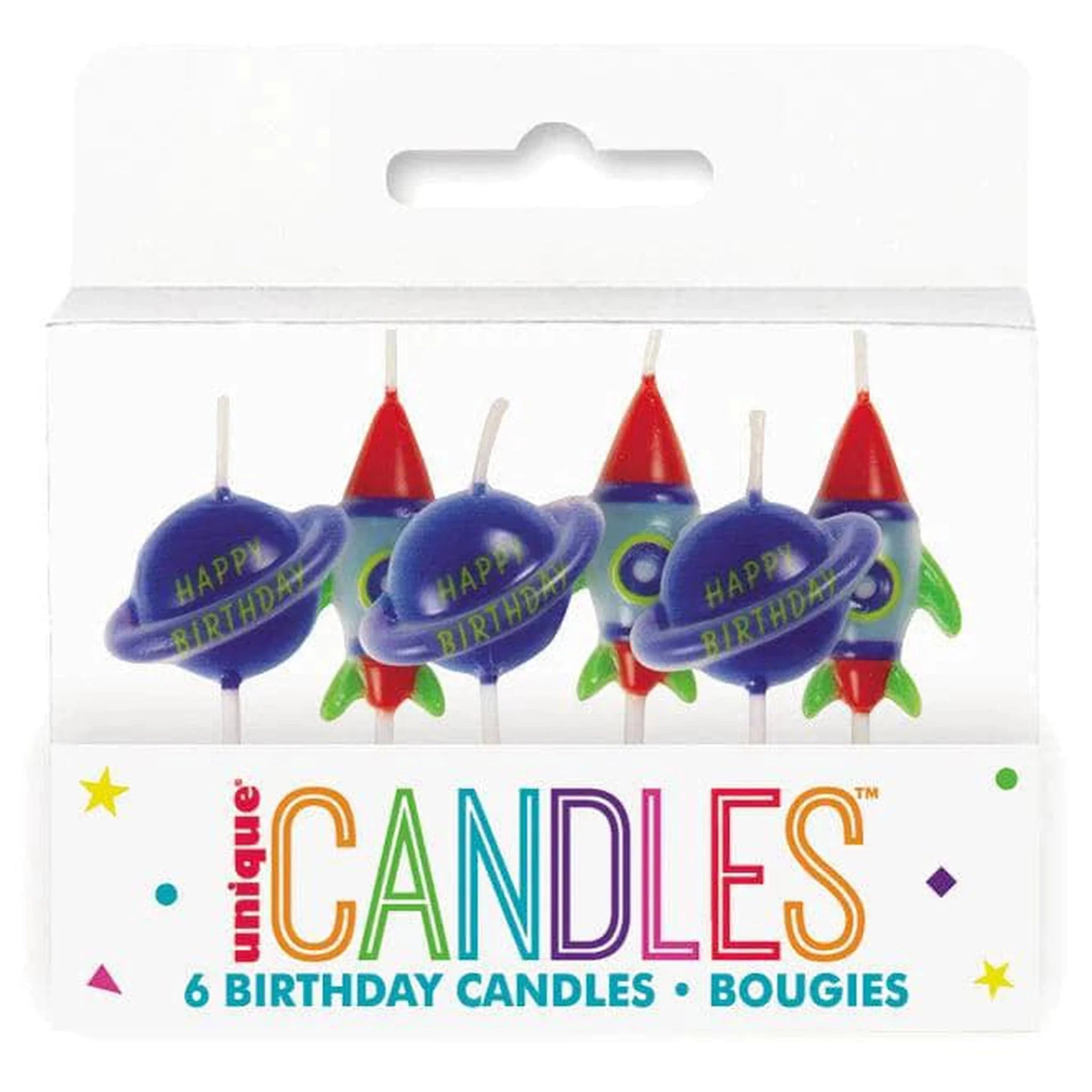 Space Birthday Candles 6pk - Kids Party Craft