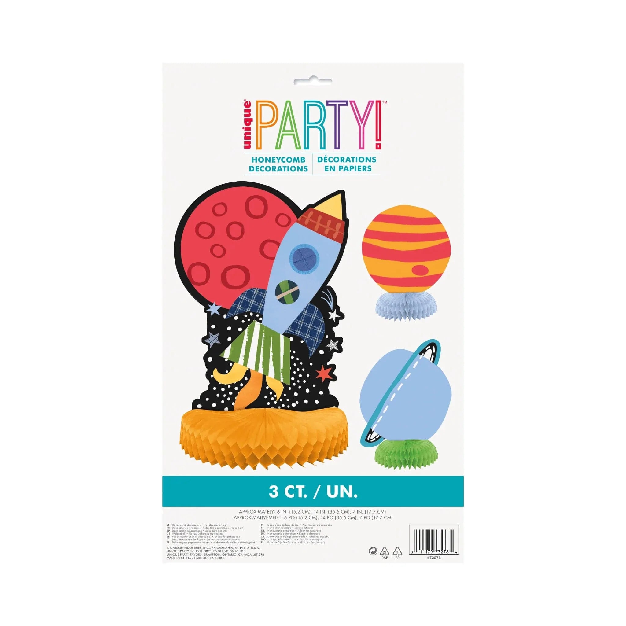 Space Centrepiece Table Decorations 3pk - Kids Party Craft