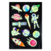 Space Glow in the Dark Tattoo Sheet - Kids Party Craft