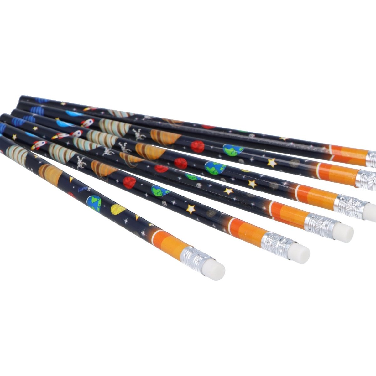 Space Pencils with Erasers (6 pieces) - Kids Party Craft