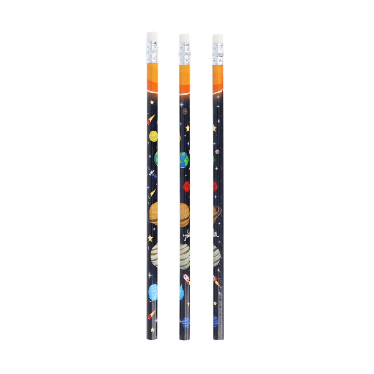 Space Pencils with Erasers (6 pieces) - Kids Party Craft