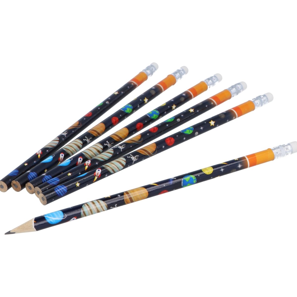 Space Pencils with Erasers (6 pieces) - Kids Party Craft