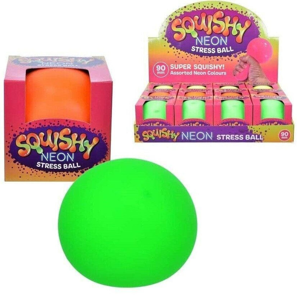 Squishy Neon Stress Reliever Ball Toy - Kids Party Craft