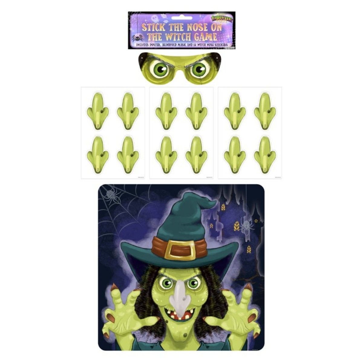 stick the nose on the witch halloween game